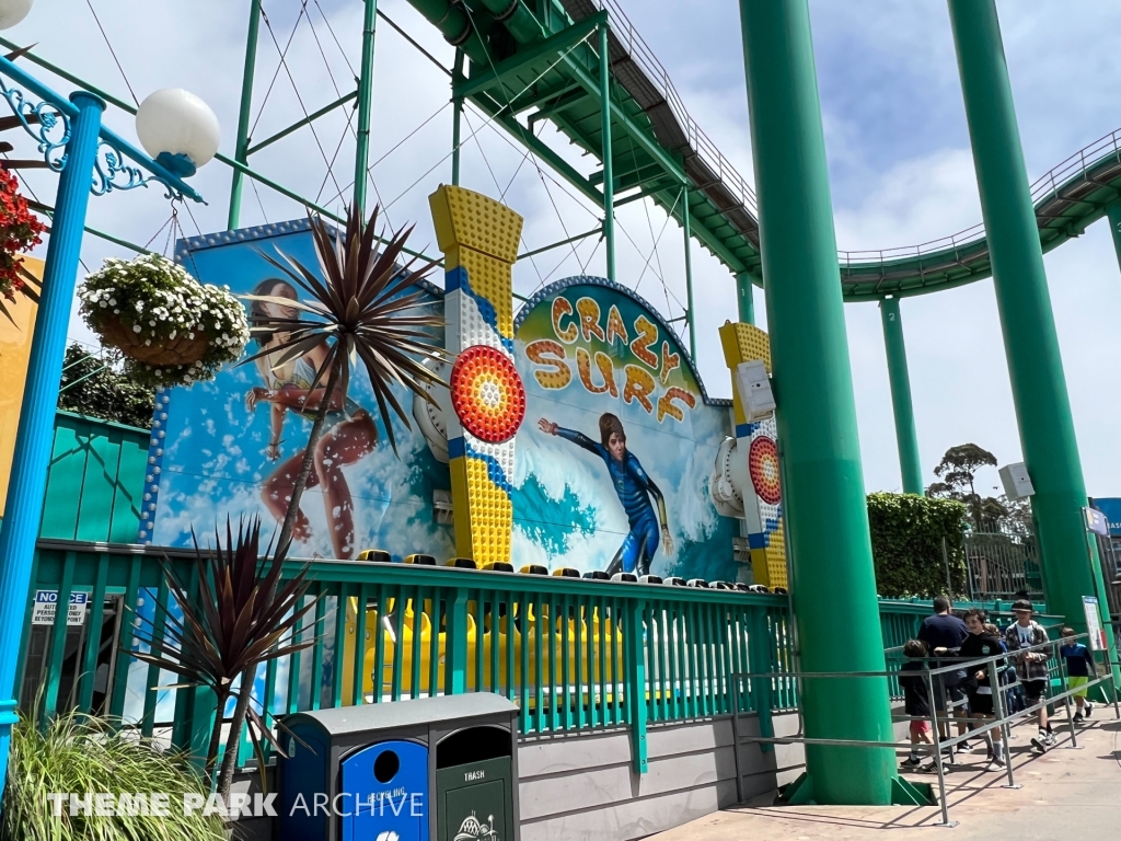 Crazy Surf at Santa Cruz Beach Boardwalk Theme Park Archive